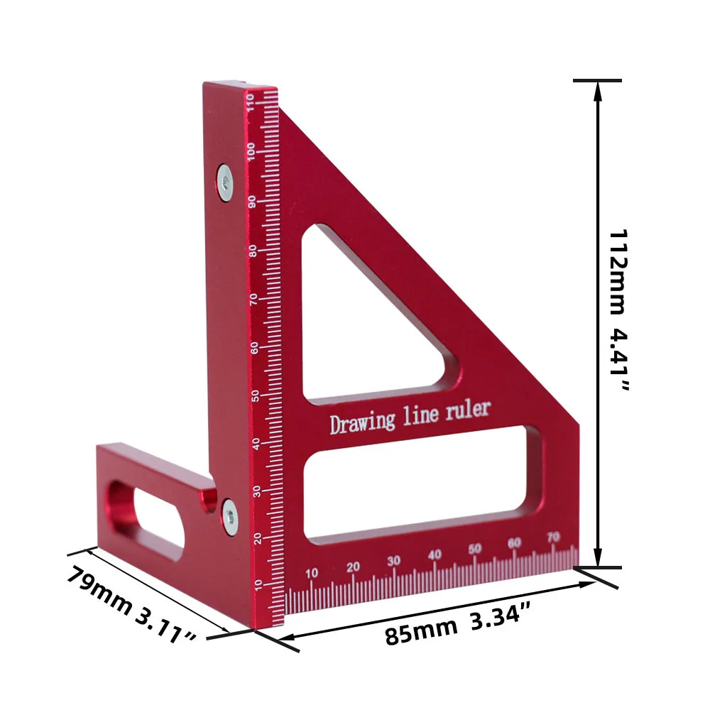 Aluminum Alloy Woodworking Square Protractor, High-Precision Miter Ruler for Engineer/Carpenter, Angle Measuring & Layout Tool