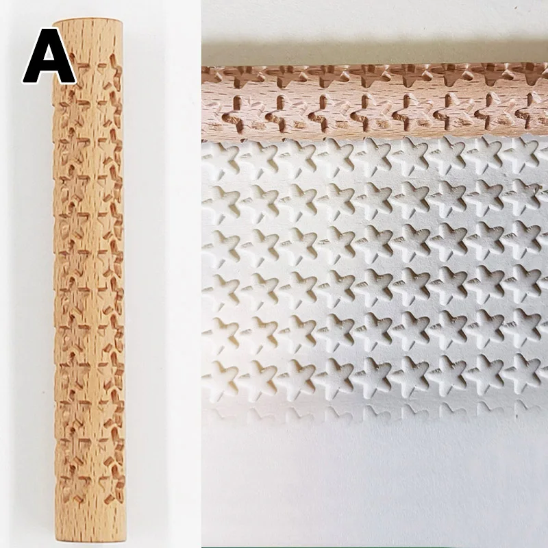 새로운 도자기 도구 스탬프 패턴을위한 나무 손 압력 롤러 진흙 롤러 릴리프 스틱 세라믹 클레이 모델링 도자기 도구