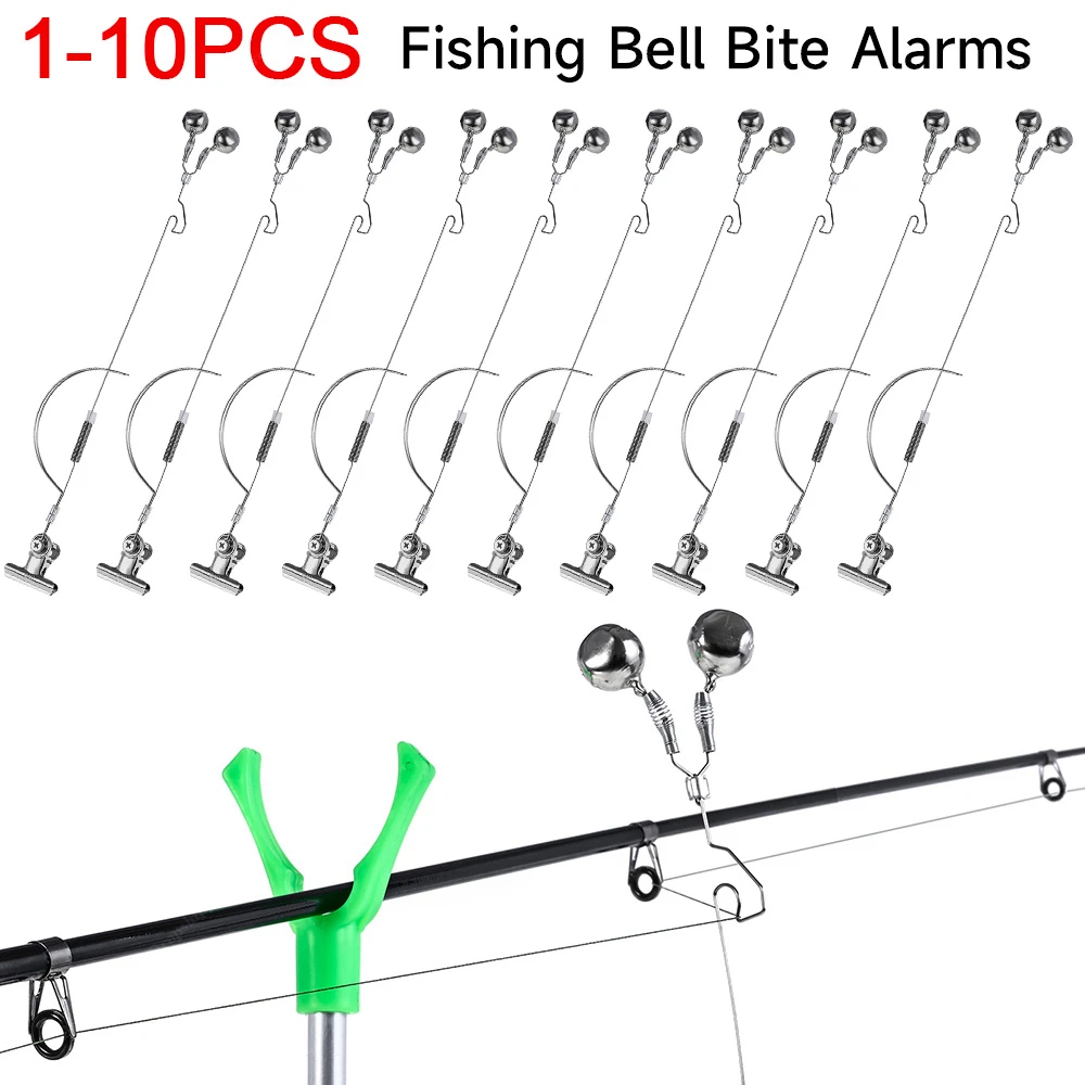 Stainless Steel Fishing Rod Bait Alarm Fishing Bell Bite Alarm Adjustable  Carp Tackle Anti-corrosion Anti-rust Fishing Equipment