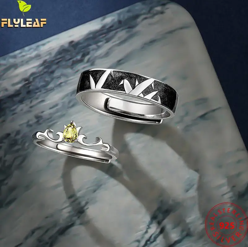 

Real 925 Sterling Silver Paper Crane Couple Rings For Women Men Romantic Lover Open Ring Birthday Present Fine Jewelry 2022 New