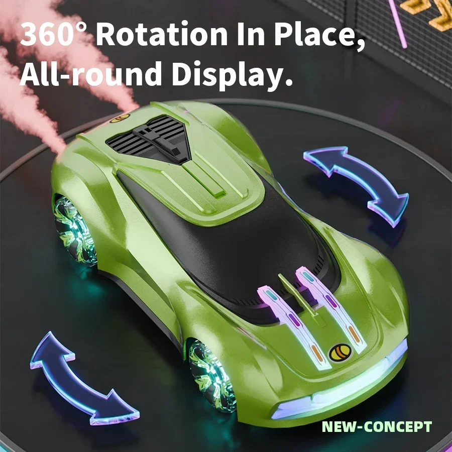 Children's New Concept Car Stunt Car Gesture Sensor Drift Car Cool Jet Sports Drive Light Music Double Spray Toys for Boys Xmas