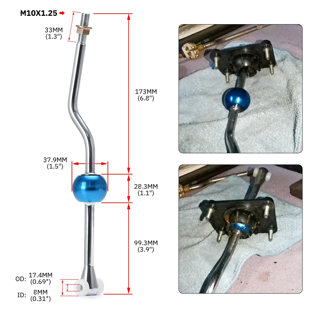 Short Throw Shifter M10X1.25 Short Shifter Gear Lever For Peugeot 206 1999 2000 PQY-SFT02