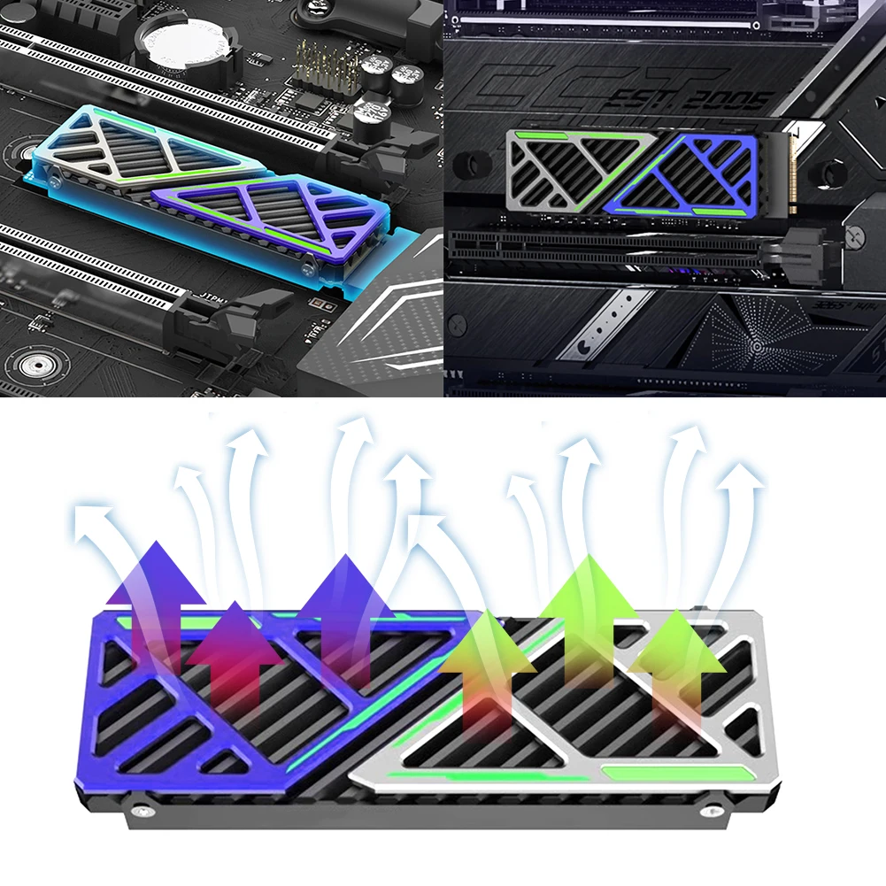 NVME NGFF 라디에이터 마그네슘 알루미늄 합금 PC 효율적인 쿨러, 열 실리콘 패드 M.2 방열판 쿨러, PC/PS5 용