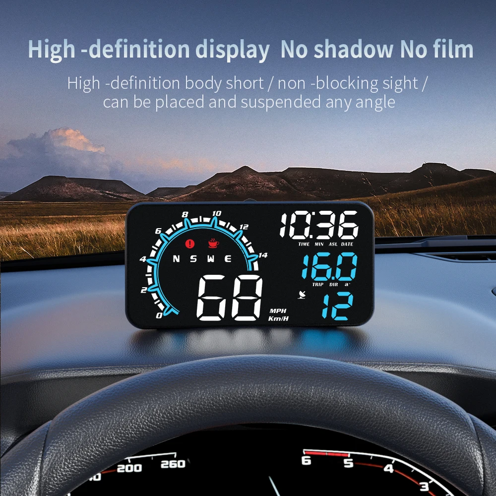 WYOBD G11 GPS HUD  ӵ,  ڵ  ÷ ð ¥  溸 ˸, KM/H MPH ħ 