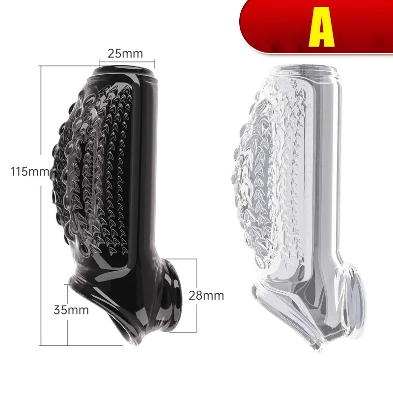 Penis Enlargement Sex Toys for Men Cock Ring Stretcher Extender Sleeve Reusable Condoms