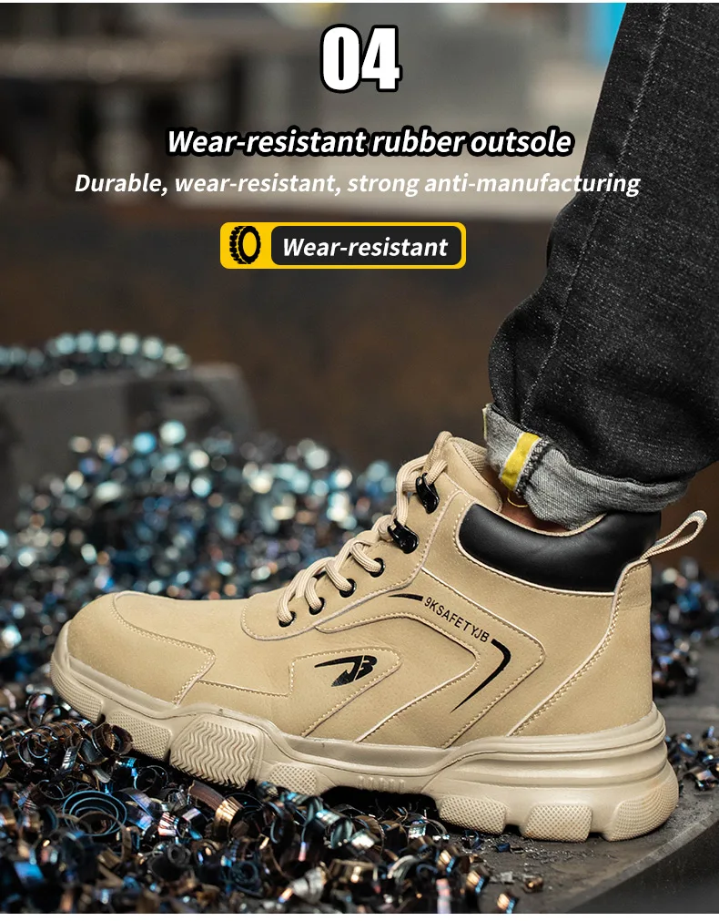 Men Work Safety Shoes Anti-smash Anti-stab Protective Shoes Lightweight Sneakers Steel Toe Shoes Male Work Boot Indestructible