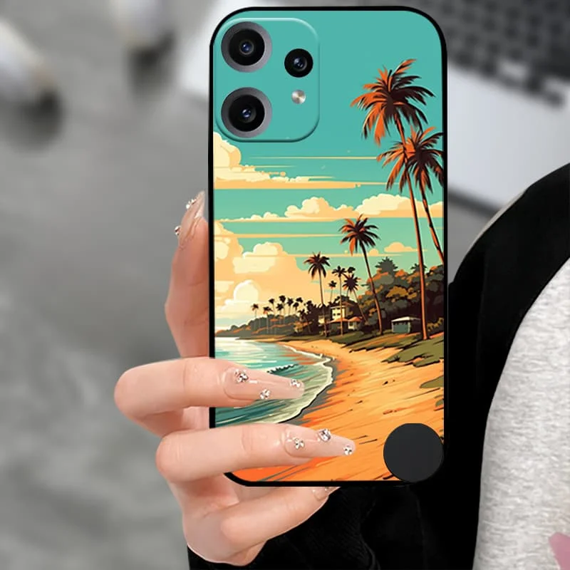 Premium Soft TPU Silicone Back Cover with Camera Protector - Black Bumper Case