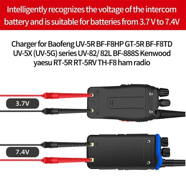 Новый универсальный USB-кабель для зарядного устройства Baofeng Walkie Talkie для UV-5R UV-82 BF-888S TYT Retevis, двустороннее радио со световым индикатором 4