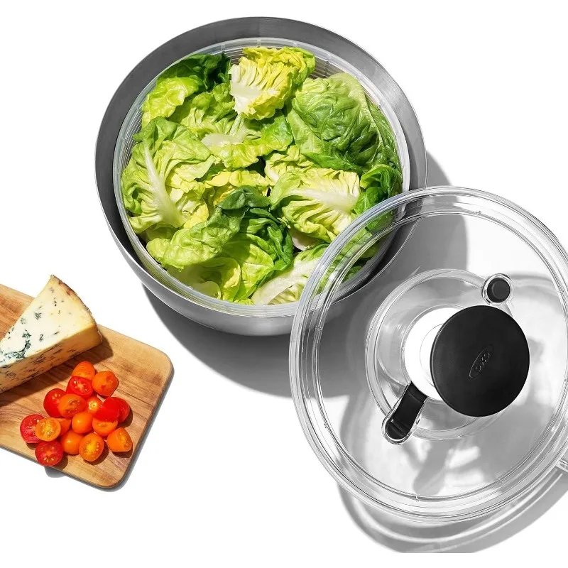 OXO Good Grips Stainless Steel Salad Spinner, 6.34 Qt. 6