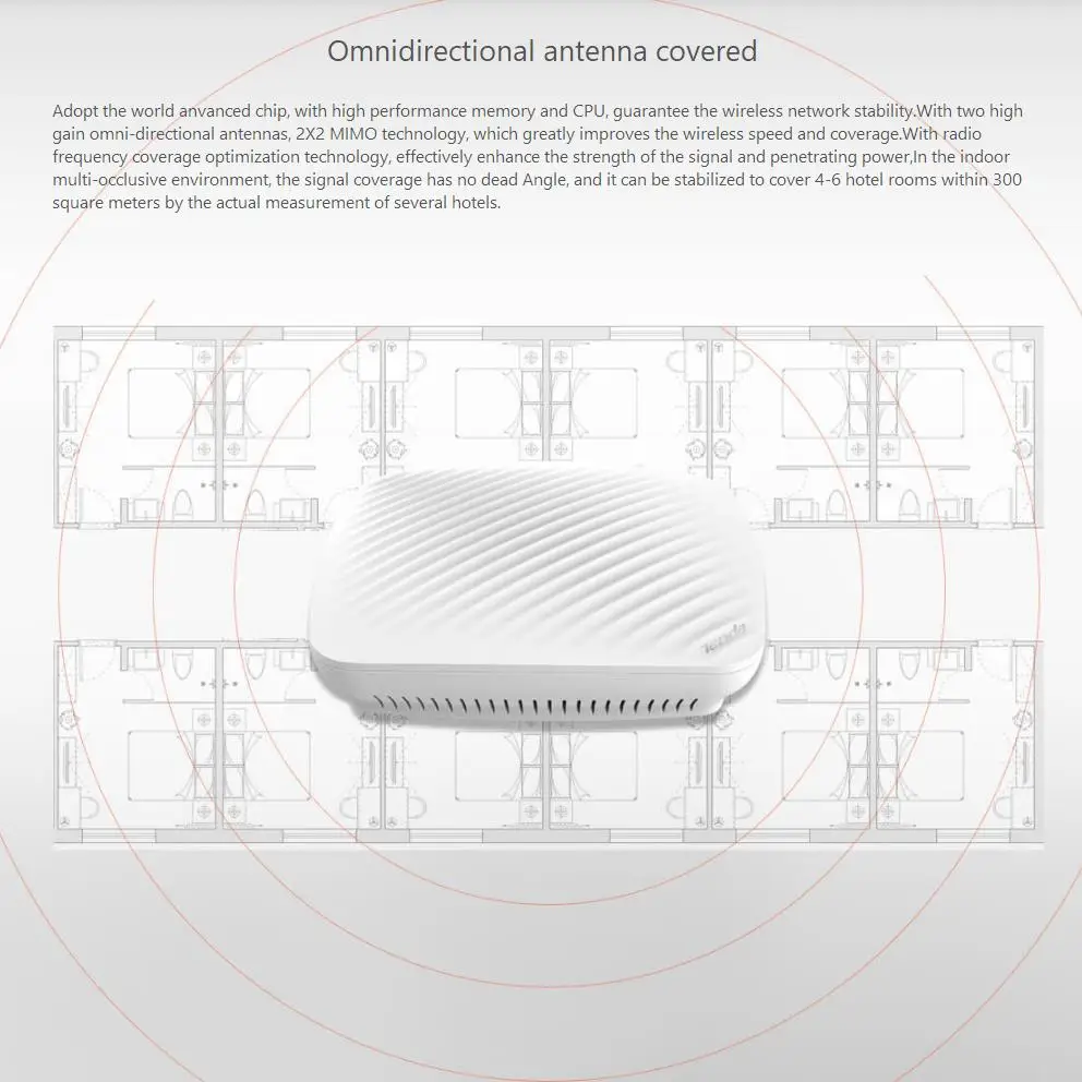 Tenda i9 Teto ap Wi-fi Roteador 300mbps Wi-fi Extensor Teto-montado Poe Adaptador Ponto de Acesso sem Fio sem Fio Hotspot - Imagem 5