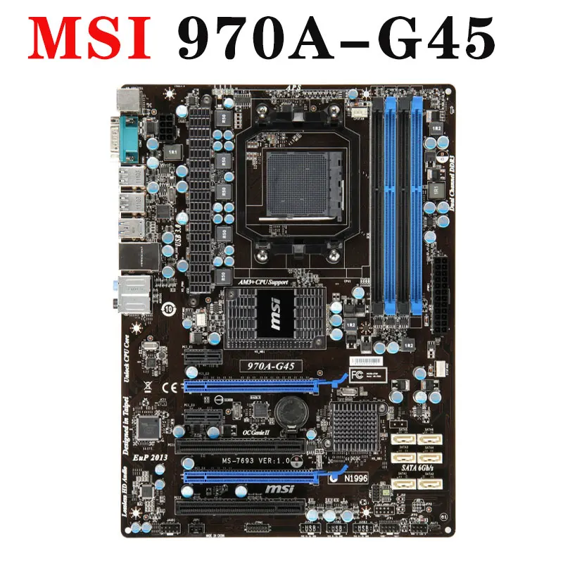 Soket AM3 / AM3 + MSI 970A G45 anakart DDR3 AMD 970 32GB PCI E 2.0 masaüstü  970 anakart SATA III ATX|Anakartlar| - AliExpress