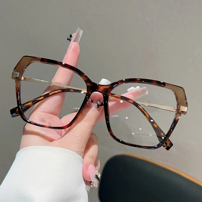 KAMMPT Übergroße Brillen für Damen 2026 Neue Mode Patchwork Optische Fassungen Trendiges Markendesign Blaulichtfilter Dekorative Brillen – Detail 6