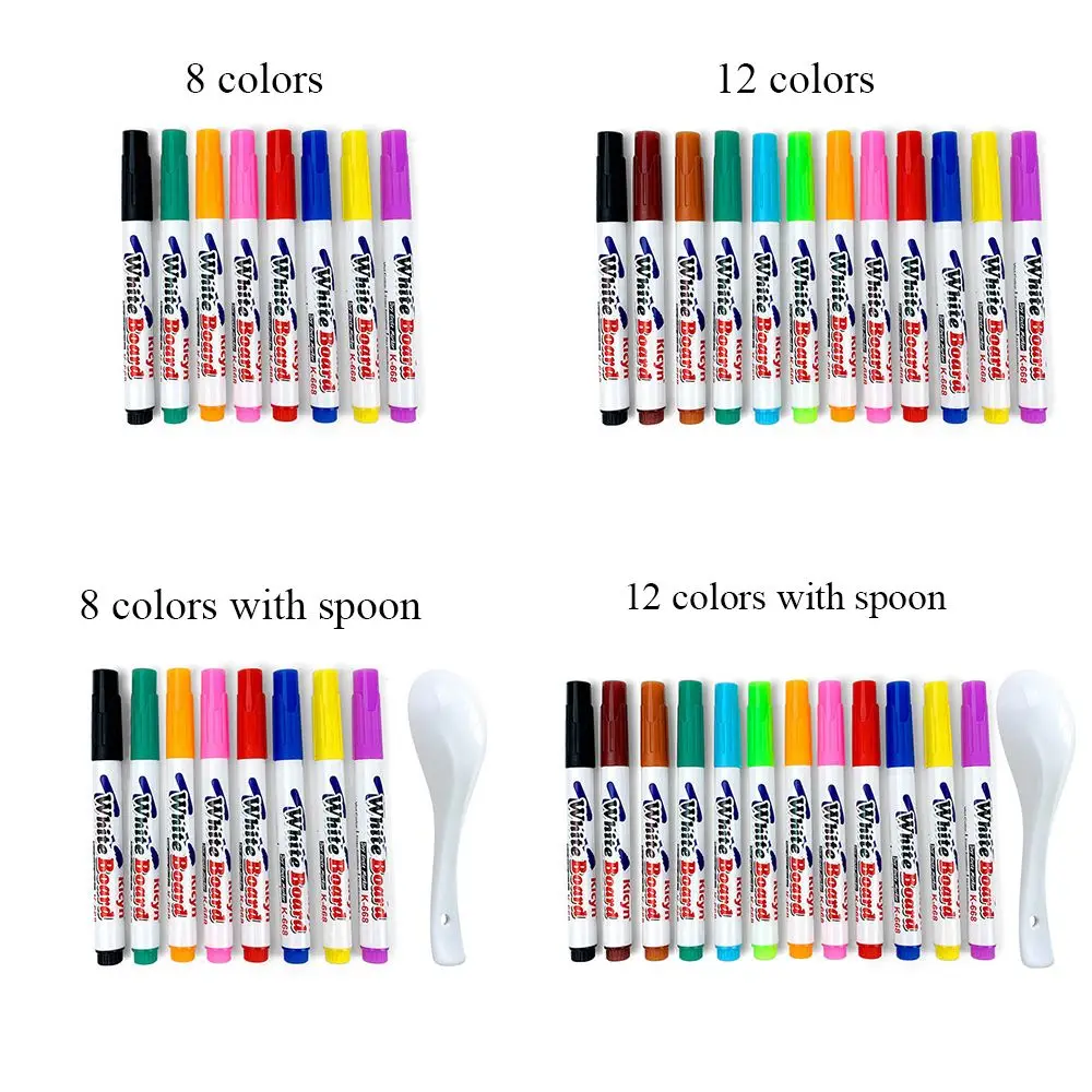Fun Children Floating Pen In Water Whiteboard Pen Erasable Waterborne Marker Teaching Drawing Digital Color Whiteboard