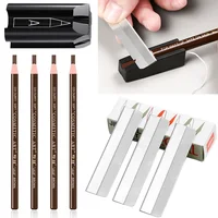 Eyebrow Pencil Microblading Supplies Set Waterproof Eyebrow Tattoo Tint Enhancers With Sharpener Brow 10Pcs Brow Trimmer Blade 1