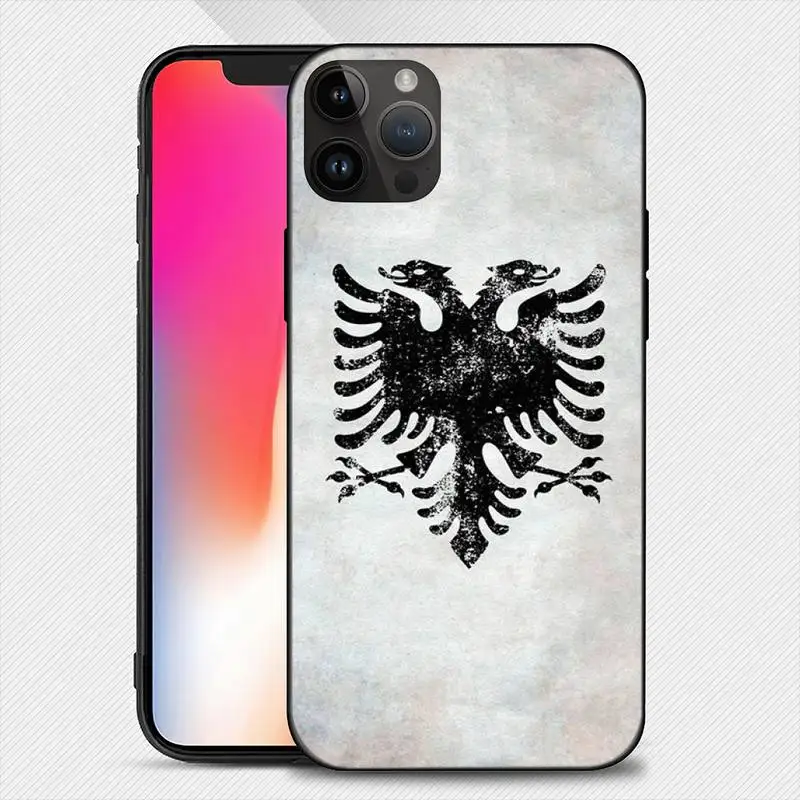 Albania flag Phone Case For iphone 14 13 12 11 15Pro Max Mini X 7 8 Soft Case