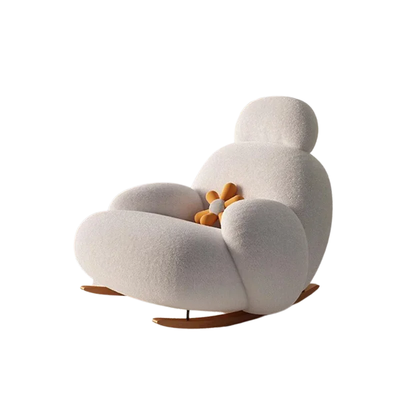 

Fluffy White Living Room Chair Modern Cute Floor Ergonomic Living Room Chair Lounge Recliner Meuble Salon Home Furniture