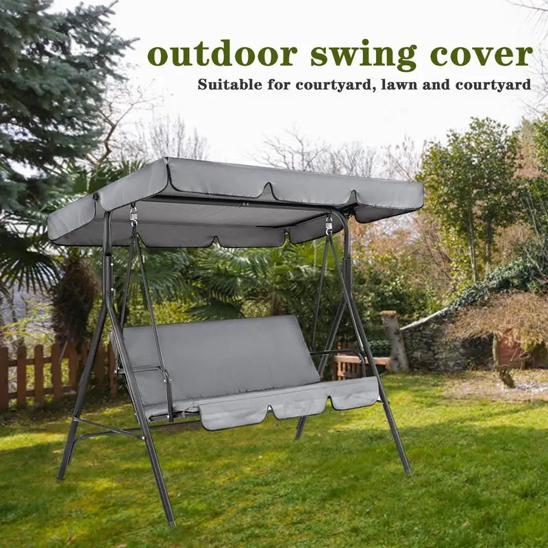 

Outdoor Swing Cover 210D Oxford Fabric Waterproof Patio Swing Canopy All Weather Protection Swing Seat Cover for Patio Furniture