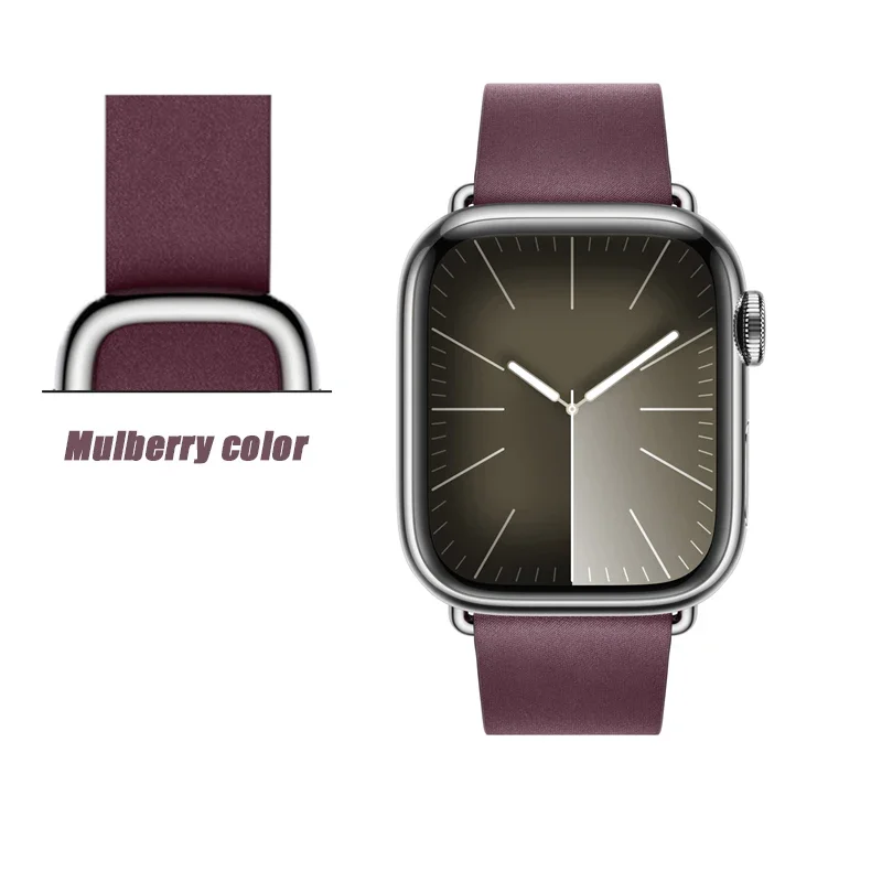 

Modern buckle Leather strap For Apple Watch band 45mm 41mmm 44mm 40mm 42mm 38mm bracelet iwatch series ultra 49mm 9 8 5 4 6 SE 7
