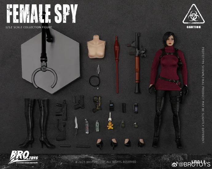 15cm Genuine Brotoys Female Spy 1/12 Scale Action Figure Resident Evil LR011 Mobile Collectible Model Toy Ornament Xmas Gift