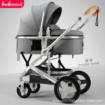 Luxury Lightweight Stroller High Landscape Baby Stroller 3 in 1 Portable Reversible 3 in 1 Travel Pram Baby Pushchair