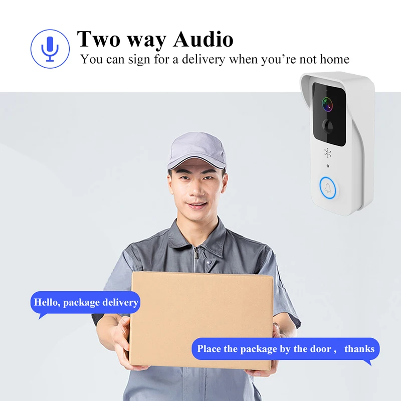 Saikiot Tuya Smart Wireless Doorbell Camera 1080P WIFI Peephole Two Way Audio PIR Motion Detection Eyecat Doorbell