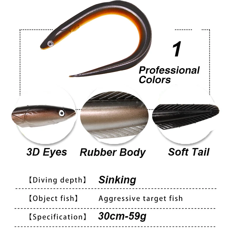 Silicone Fishing Eels, Fishing Lure Silicone