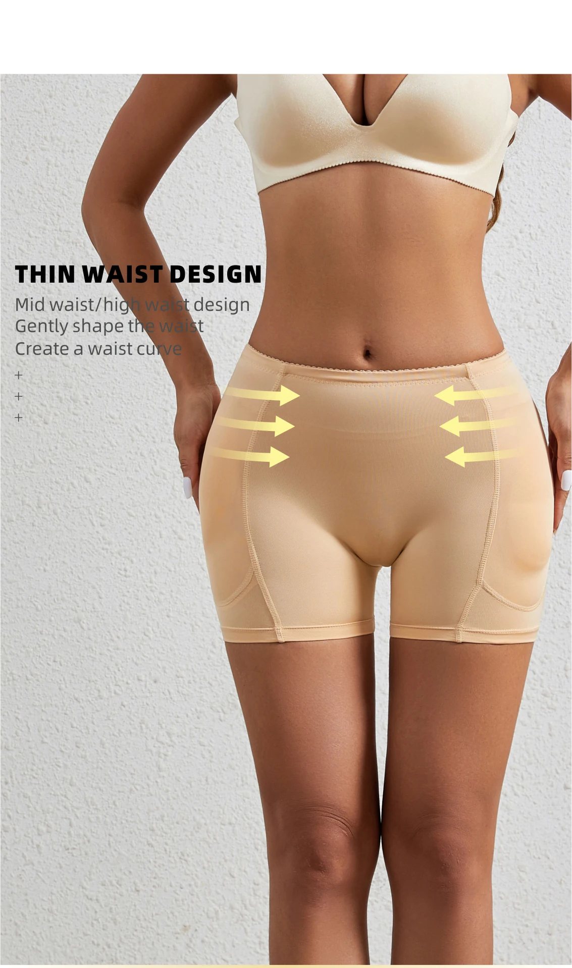 Description Picture 5 of itemWomen's fake buttocks with padding low waistband underwear thin breathable fashionable and hip lifting pants shaping and body