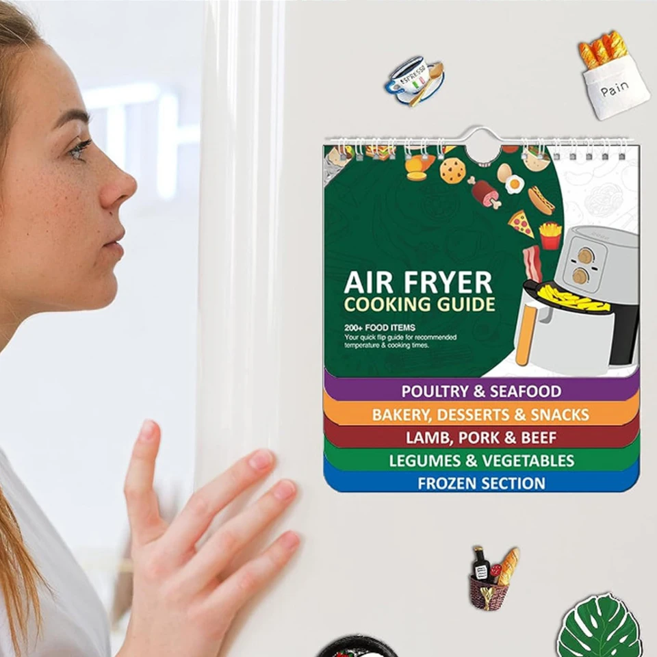 Magnetic Air Fryer Cooking Guide Sheet