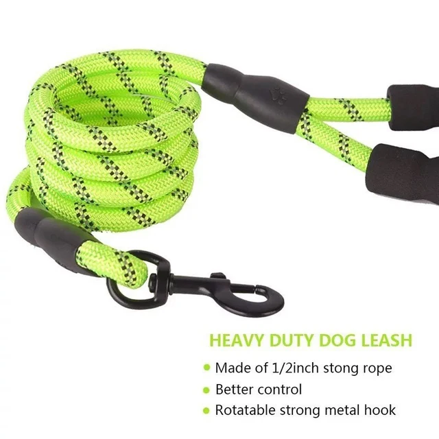 2M Pet Dog Leash with Soft Padded Handle Highly Reflective Dog Rope for Night Walking Suitable for Small Medium and Large Dogs 3