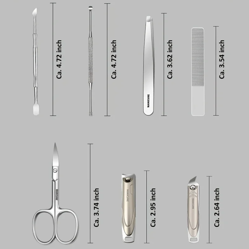 7Pcs High-Quality Manicure Set Color Contrast Sets Nail Clippers Cutter Tools Kits Stainless Steel Pedicure Travel Case for man 4