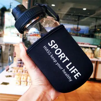 700ml/1000ml Large Capacity Portable Sport Glass Water Bottle With Filter And Bag
