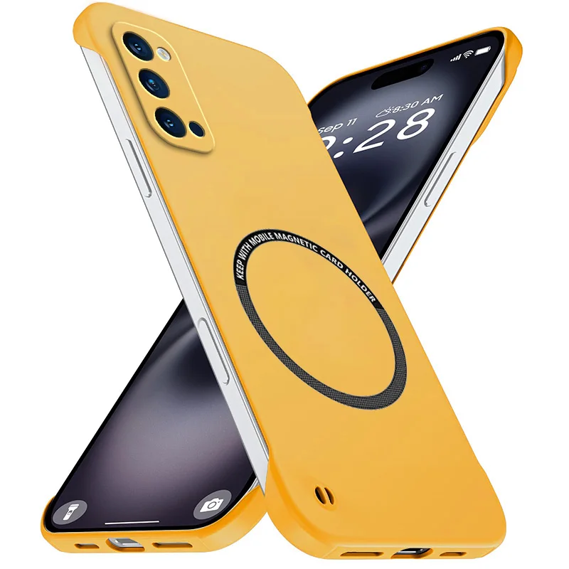 Magnetic Slim Frameless Matte Phone Case - Anti-Scratch & Shockproof Hard PC Cover
