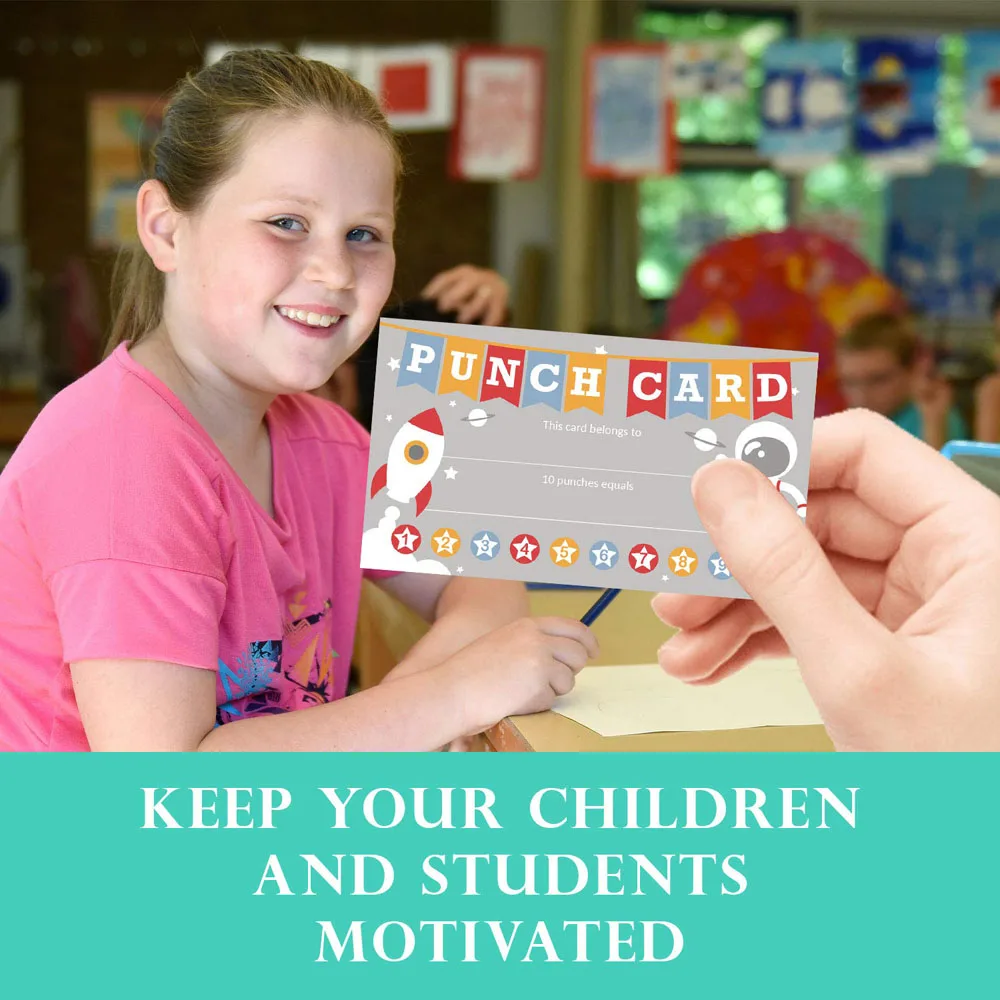 Punch Cards 3.5 X 2 Inch Incentive Reward Card School Teacher Motivation Kid Behavior Homeschool Classroom Supplies 10-50pcs