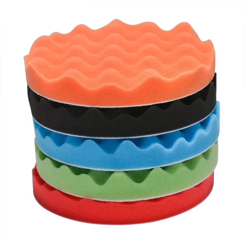 5Pcs 150/180mm Car Polishing Pads 5/6/7inch Sponge Polisher Clean Waxing Tool Auto Beauty Polishing Kit Buffing Cleaning Tool 4