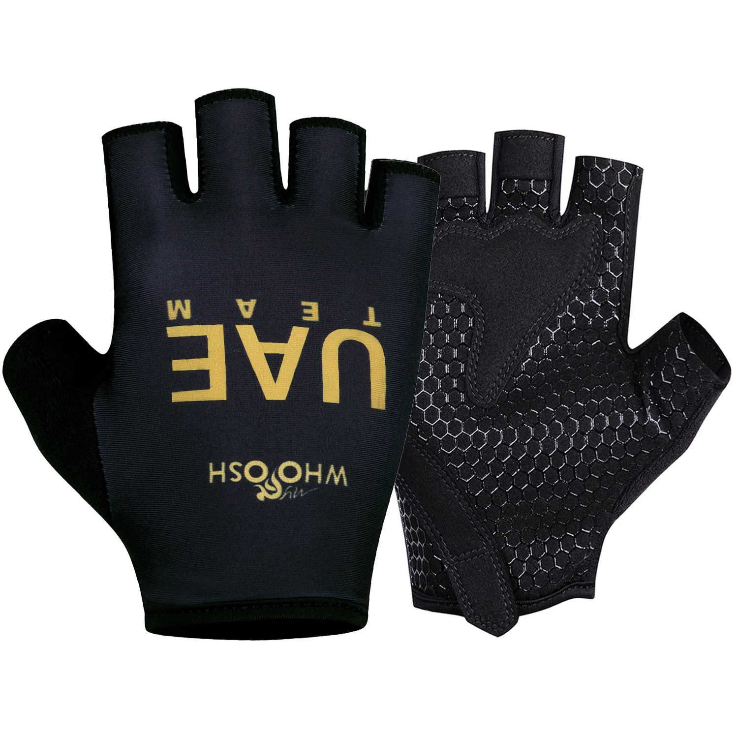 2025 Cycling Gloves Gold UAE Team Half Finger Bicycle GLOVES Men Women Ropa Cyclismo Pro Mtb Mittens Road Bike Gloves 3