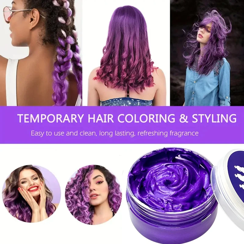 Temporary Hair Color Dye Mud Color Hair mud Wax 9-color Color Wax Daily Party Cosplay Men&Women's DIY Cream