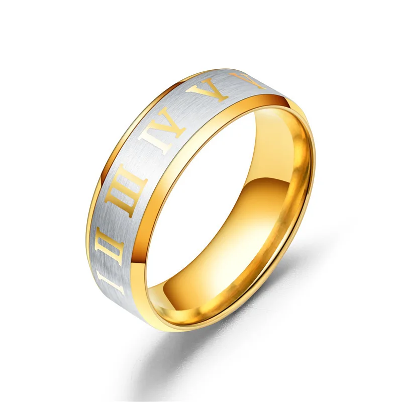 Roman Numerals Ring Men 2022 New Classic Temperament Stainless Steel Round Finger Rings For Men Party Jewelry Gift 