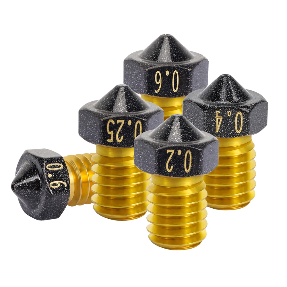 5PCS E3D Brass PTFE Nozzle Coating  Non stick PLA Hotend Extruder 0.2/0.3/0.4/0.6/0.8/1.0/1.2mm For 3D Printer Ender 3 Pro