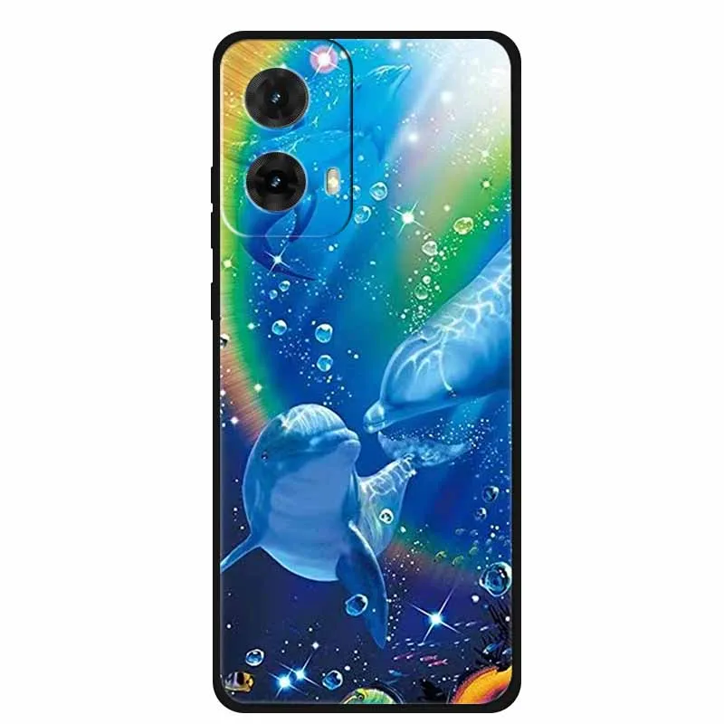 Colorful Painted Cat TPU Soft Silicone Phone Back Cover - Cute Design