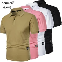 New Solid Color Polo Shirt Men's Short Sleeve Button Tshirts Lapel Lightweight  Streetwear Sport Casual Tops 1