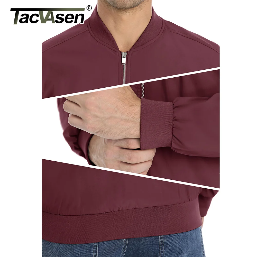 TACVASEN 남성용 용수철 야구 재킷, 바람막이 하이킹 트레킹 낚시 재킷, 야외 풀 지퍼 캐주얼 코트, 아웃웨어 상의