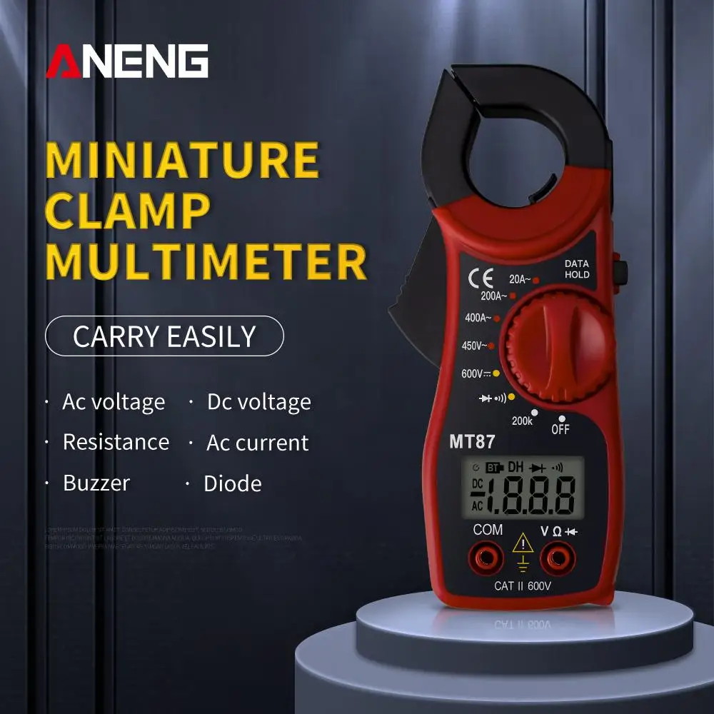 Professionale Portatile Mt87 Digital Clamp Meter Multimetro Dc Ac Tensione Corrente Pinze Resistenza Amp Ohm Tester Elettronico