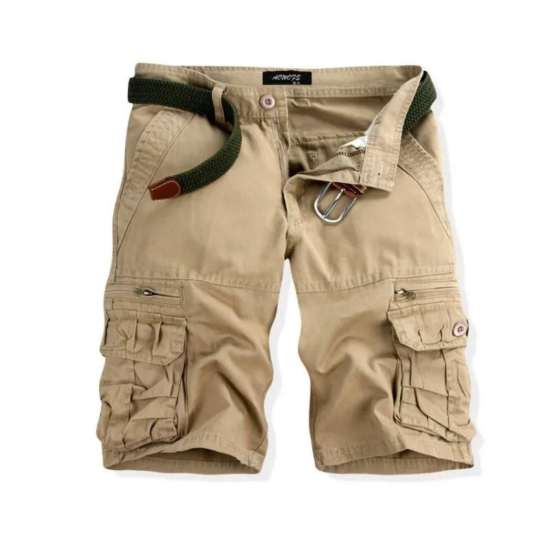 

2024 Summer Men'S Baggy Casual Multi Pocket Military Cargo Shorts Male Cotton Solid Color Short Pants Mens Tactical Shorts