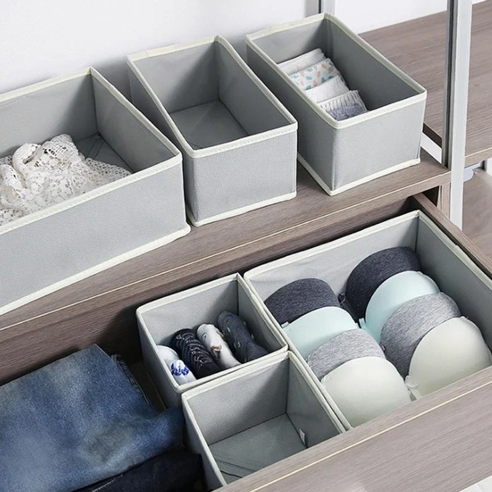 Drawer Organizer 6Pcs/Set Bedroom Closet Storage Boxes,Fabric Foldable Closet Storage Basket Bin for Clothes,Underwear,Bra,Socks 3