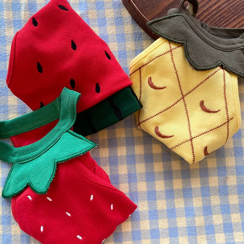 

Summer Dog Cute Fruit Sling Kitten Puppy Sweet Vest Small and Medium-sized Dog Pullover Vest Chihuahua Yorkshire