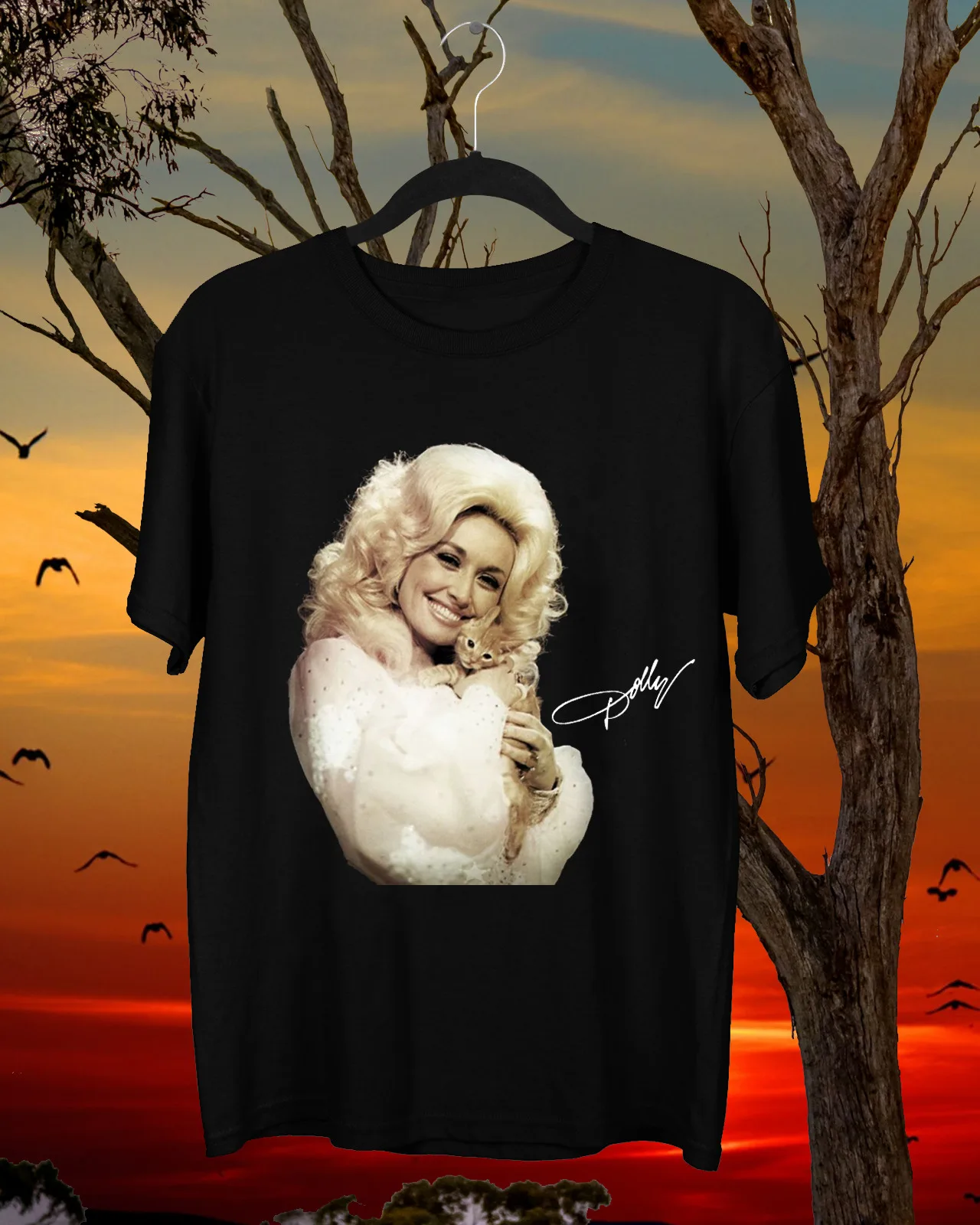 Inspired Dolly Parton Signature-Camisa De Manga Corta, Color Negro, Talla S-4Xl, Kh018