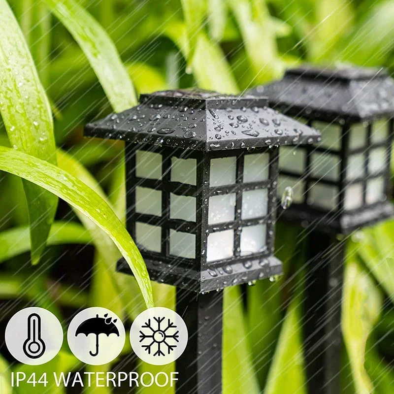 SOLPEX Luci solari da terra, confezione da 12 luci solari per esterni, impermeabili, 8 LED, ad energia solare, illuminazione paesaggistica, per