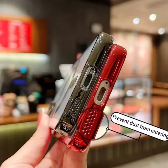 حافظة شحن لاسلكية من Magsafe لهواتف سامسونج جالاكسي ، طلاء فاخر ، شفاف ، مغناطيسي ، S20 ، S21 ، S22 ، S23 ، S24 Ultra Plus ، غطاء سيليكون