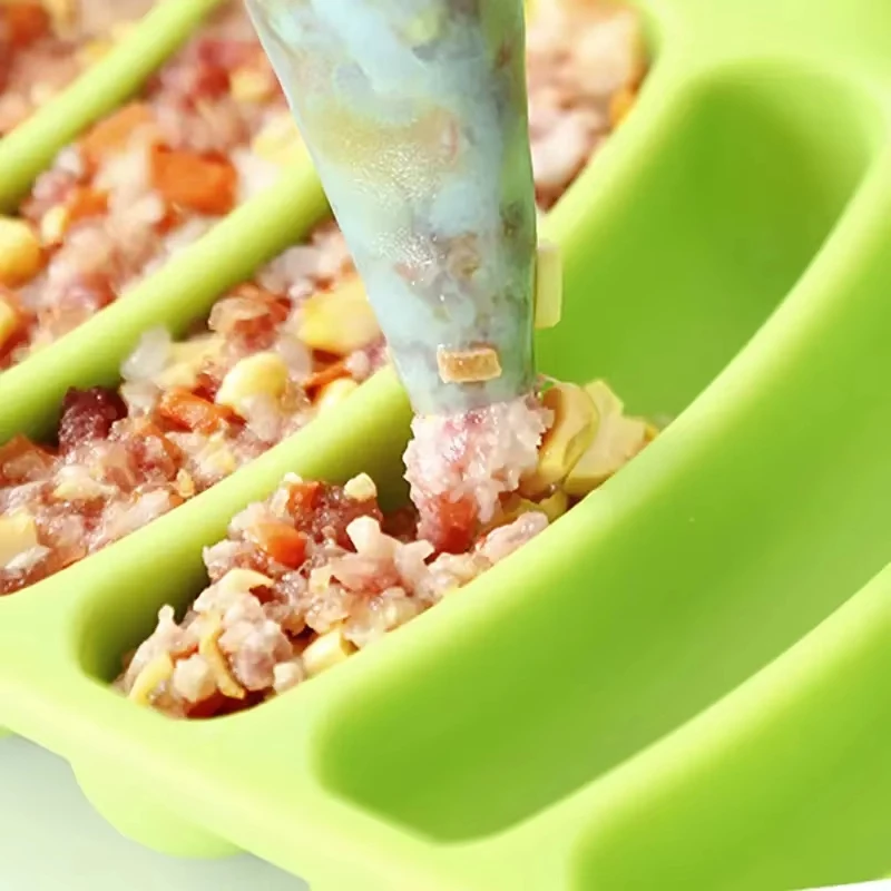 Sausage Maker Mould 6 Cavity Silicone DIY Ham Hot Dog Making Moulds With Lid Kitchen Household Sausages Cake Baking Tools Molds sausage mold