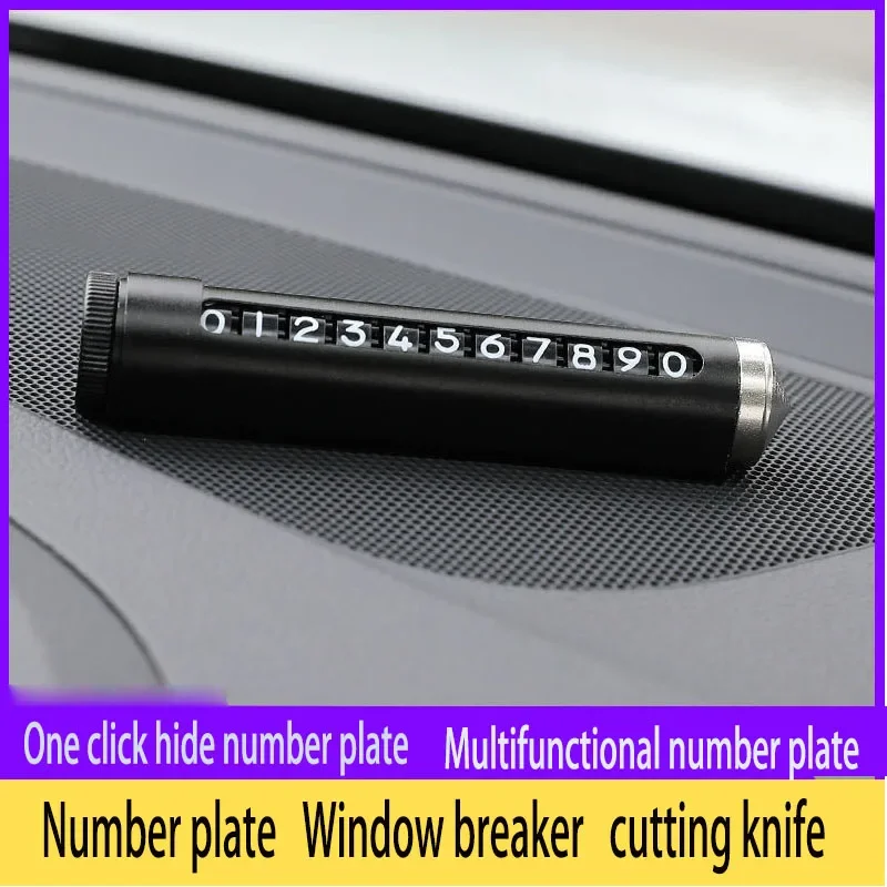 

Car number plate Hide temporary parking number plates Car mounted ornaments Multi functional window breaking safety hammer